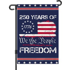 250 Anniversary Usa Garden Flags for Outside, 250 Anniversary USA Flag 1776-2026 Commemorative Patriotic 250 Year Banner Yard Sign 4th of July Decorations Freedom Double-Sided Waterproof Flag We The People ith Stars Stripes 250 Year American Flag 12x18 I