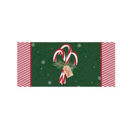 Evergreen Flag Candy Cane Sassafras Mat | Interchangeable Entrance Doormat for Indoor and Outdoor | 22-inches x 10-inches | Non-Slip Backing | Low Profile | Home Décor