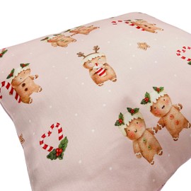 TryPinky Christmas Cushion Cover 40 x 40 cm Various Designs Handmade in Germany 100% Cotton Decorative Christmas Children's Cushion (40 x 40 cm, Gingerbread Man Friends)
