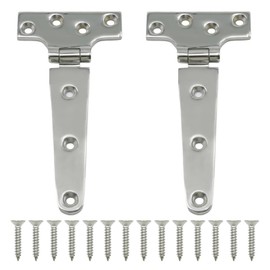 Zreneyfex 2 Pack Heavy Duty Marine Grade T Hinges (6'' x 3'', 151 x 75 mm), 316 Stainless Steel Boat Hatch Hinges, Casting Cabinet Hardware Door Hinge for Boats Yachts Decks with Screws