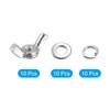 sourcing map 10 Set Wing Nut and Flat Washers Spring