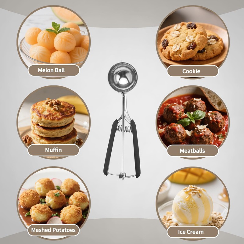 Large Cookie Scoop 3 Tablespoon, Size #20 Dough Scoops for