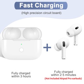 Fyzuf Replacement Charging Case for AirPods Pro 1st and 2nd Generation - Sync Button for Easy Pairing, Not Included Earbuds, White Color (White)