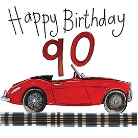 ALEX CLARK Happy 90th Birthday Classic Car Card
