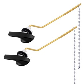 2Pack Universal Side Mount Toilet Handle Replacement Kit Compatible with Kohler K-GP30324-CP/Glacier Bay Toilet with Flapper Chains, Metal Toilet Flusher Lever, Matteblack