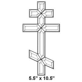 Exquisite Cluster Clear Beveled Glass Orthodox Cross EC154