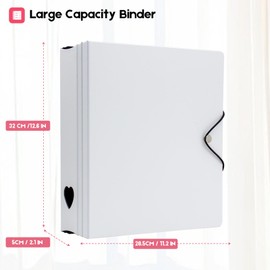 A4 Photo Album for Instax Mini 11 12 9 8+ 8 7+ LiPlay Film, Photo Card Binder for Polaroid SnapTouch PIC-300 Z2300 Photo Printer, 2x3 Photo Book for Kpop Card (White)
