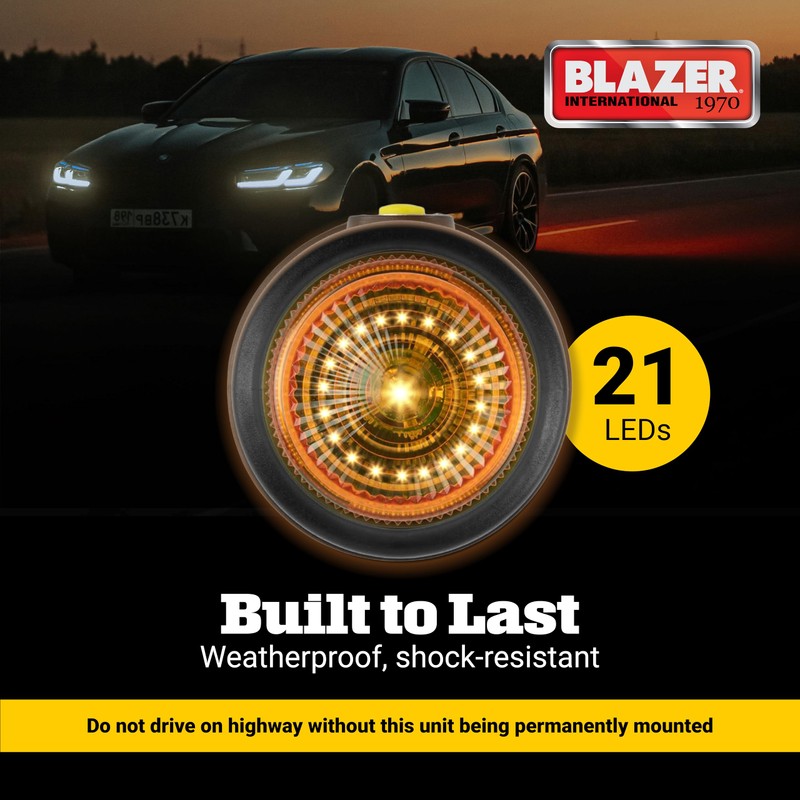 Blazer International 195C43A LED Amber Warning Beacon with Magnetic Base