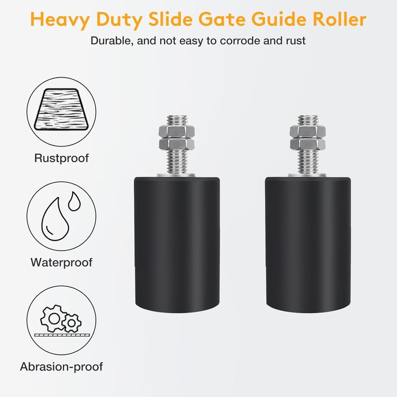 2 Pack Gate Roller Guide,Sliding Gate Hardware with L-Sliding Gate