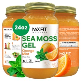 Sea Moss Gel Orange Mint Wild-Harvested 24oz Wildсrafted Gold Sea Moss Gel from Saint Lucia | 92 Vitamins and Minerals | Vegan Superfood