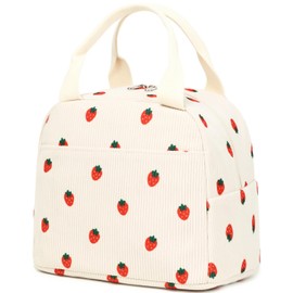 Jumpopack Girls Lunch Bags for School Insulated Lunch Bag Strawberry Foldable Lunch Bag Lunch Box Kids Girls Lunchbox Bag