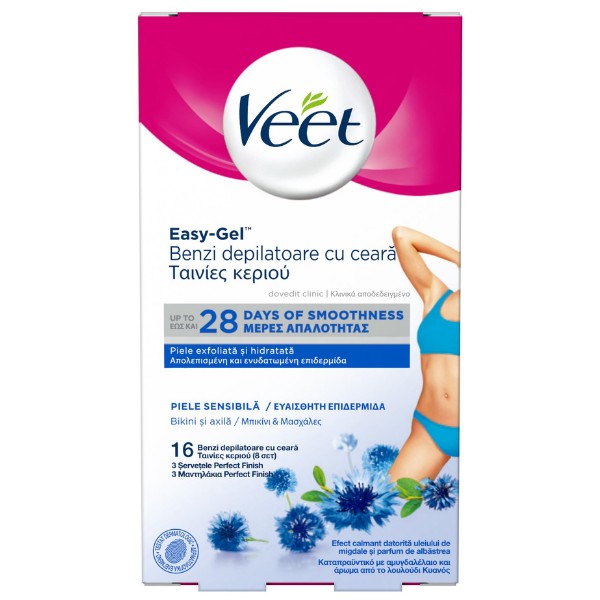Veet Easy-Gel Cold Wax Tapes for Bikini & Armpits for