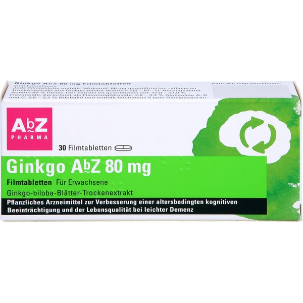 Nicht vorhanden Ginkgo Abz 80mg Filmtabl, 30 St FTA