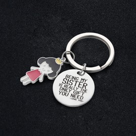 XLCTT Sisters Gifts From Sister Keychain Keyring Birthday Gifts For Sister Big Little Sister Gifts Christmas Gifts, Being My Sister, Medium