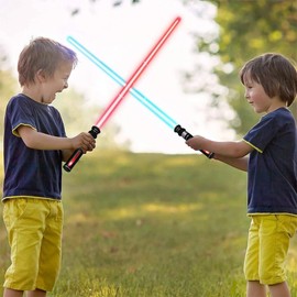 ADDLIVE Lichtschwert Kinder, 2 Stück 12 Farben Duell Laserschwert mit Licht und Sound, Lichtschwert Star Wars, Erweiterbarem Lightsaber-Set für Anziehpartys, Cosplay Spielzeug für Kinder Geschenk