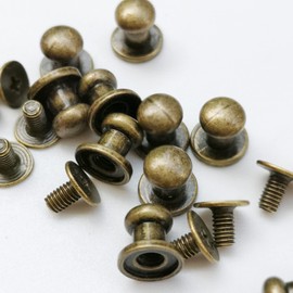 Raykui 80pcs 6mm Giboshi Leather Craft Handmade Parts for Leather (Copper)