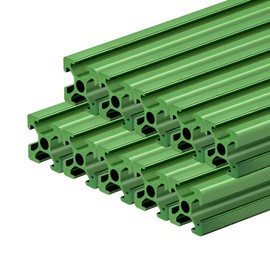 QNK 10pcs 1220mm(48 ") T Slot 2020 Aluminum Extrusion European Standard Anodized Linear Rail for 3D Printer Parts and CNC DIY Green