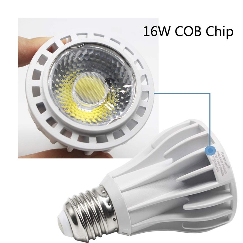 Rowrun PAR20 LED Bulbs 100W Equivalent 16W, Dimmable 6000K Cold