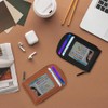 DKER - Funda de piel auténtica con ventana de identificación,