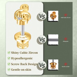 Limerencia Implant Grade Titanium Music Note Stud Earrings