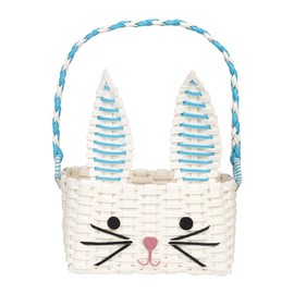 Bunny Shaped Easter Egg Basket for Kids featuring a Cute Rabbit Face –Suitable for Boys and Girls - Perfect for Scavenger Hunts & Toy Storage Solution - Eco Friendly Made from Recycled Paper 17x25cm