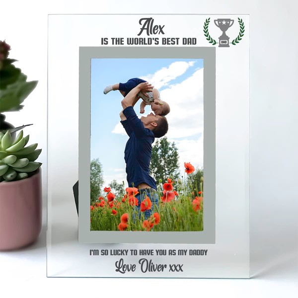 Dad Photo Frame Gift Personalise with Any Name Is The