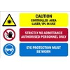 Caution, controlled area, Laser/IPL in use, safety sign - 1mm flexible Plastic sign (200mm x 150mm)
