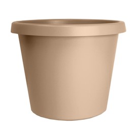 The HC Companies 20 Inch Round Prima Planter - Large Plastic Plant Pot with Rolled Rim for Indoor Outdoor Plants Flowers Herbs, Sandstone