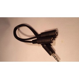 k one cable 3.5mm Y cable male /2 female stereo 6" long, audio Y  headset cable, aux splittr