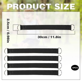 4 Pack Hammock Straps and Tree Swing Straps Heavy Duty Swing Rope with 200kg to 300kg Load Capacity Outdoor Rope Durable Fixed Belt 29cm for Swings and Horizontal Bar Stability