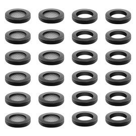 Mecefeno Shower Head Gasket, Shower Head Filter Gasket 12pcs Rubber Washers Plumbing 12pcs 3/4"" Stainless Steel Water Hose Gasket for Water Faucet Shower Head Garden Hose Screen Filter Connector