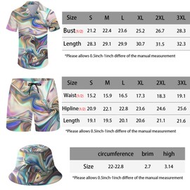 Nhjk Men's Hawaiian Shirt and Short Set, Laser Style, Medium