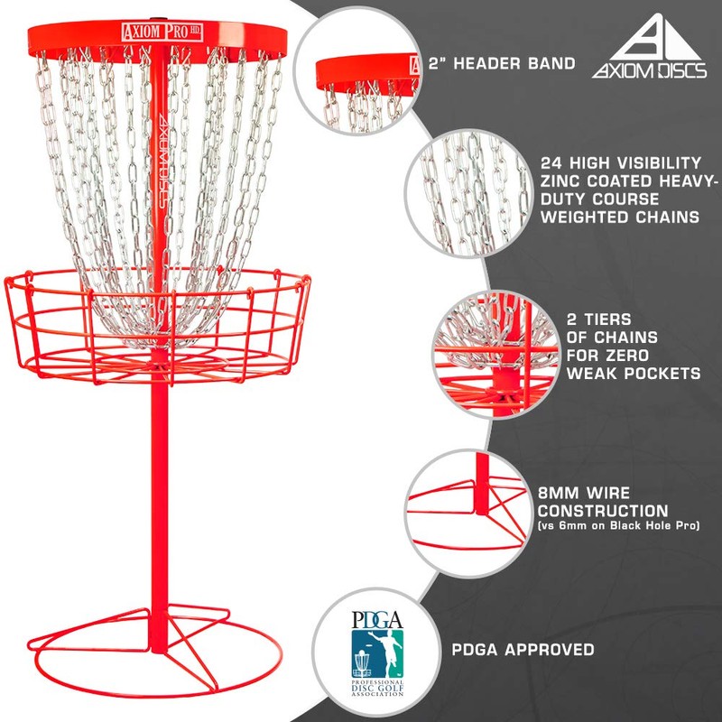 Axiom Discs Pro HD Disc Golf Baskets - Red