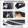 MAXDOOL 4Pcs Car Door Sill Protector Reflective 4D Carbon Fiber
