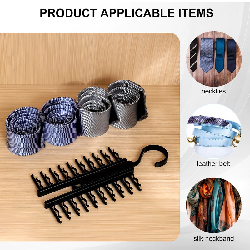 ZSMJAER Tie Holder, Adjustable Tie Holder, 20 Hooks, Does Not