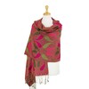 PASKMLNA Reversible Paisley Pashmina Shawl Wrap Elegant Colors (A18-20 Hotpink-olive)