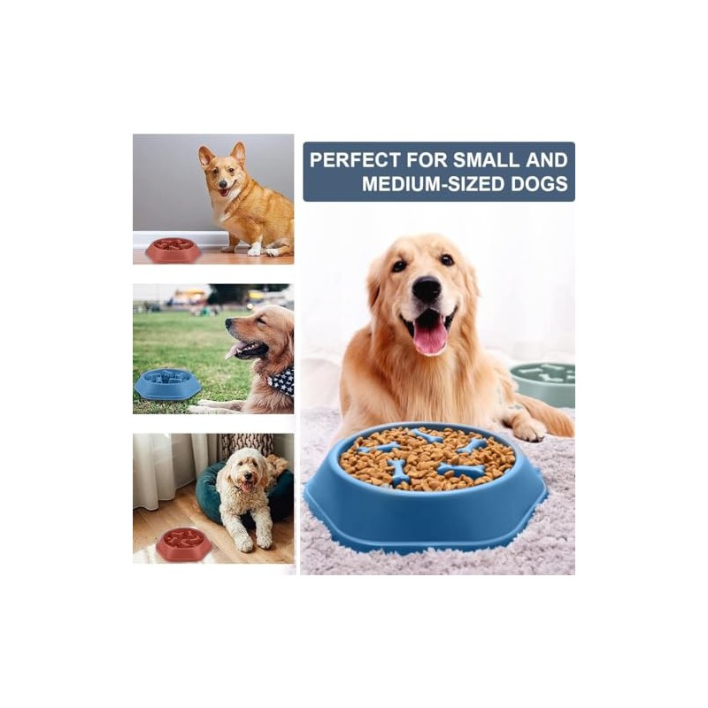TOCOZOC Plato para Perro, 2 Piezas de Comedero Lento para