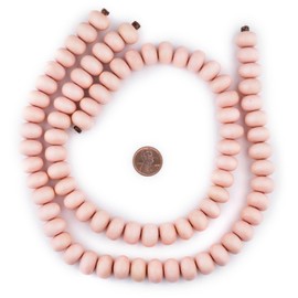 TheBeadChest Pink Abacus Natural Wood Beads (10x15mm): Organic Eco-Friendly Wooden Bead Strand for DIY Jewelry, Crafts, Necklace and Bracelet Making
