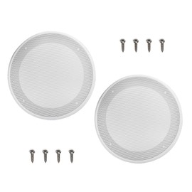 SYCZIOHU 2 Pcs 8 Inches Ceiling Speaker Grille Cover Home Speaker Decorative Mesh Cover White Round Ceiling Speaker Net Protector Cover with Screws