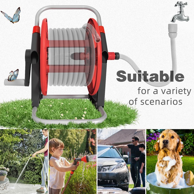 YESTAR Garden Water Hose Reel Cart,Holds 55-100 Ft of 5/8