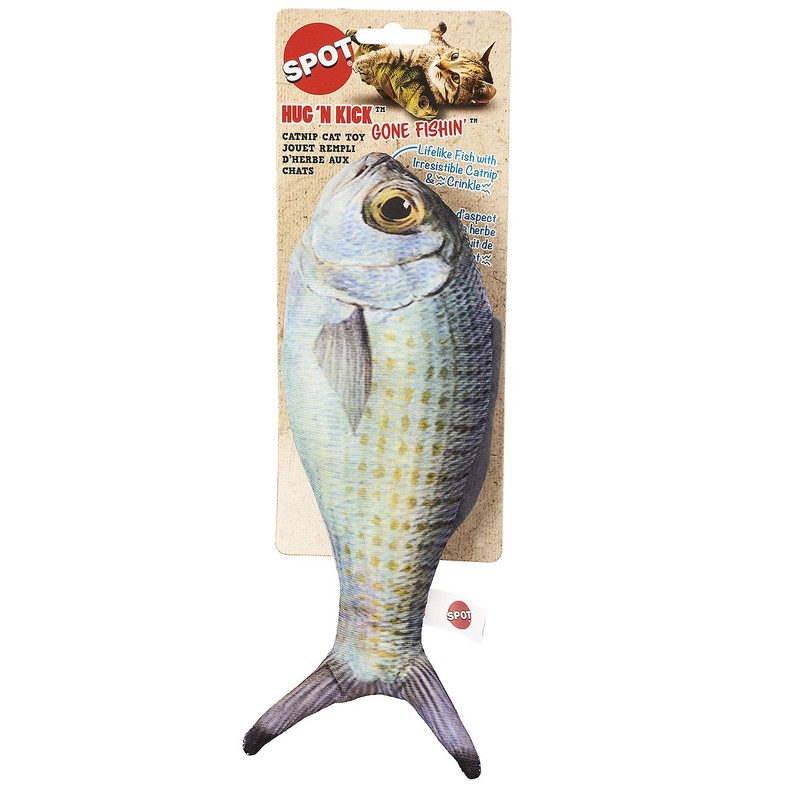 SPOT Hug'n Kick Gone Fishin' Cat Toy with Catnip Assorted