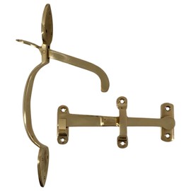 Colonial Style Gate Thumb Latch Set in Solid Brass (Brass)