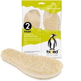 biped minimal sole BURGOS - 2 Pairs of Insoles for Minimal and Barefoot Shoes - Warming Lambswool Insoles - Minimal Soles for Adults and Children (37)
