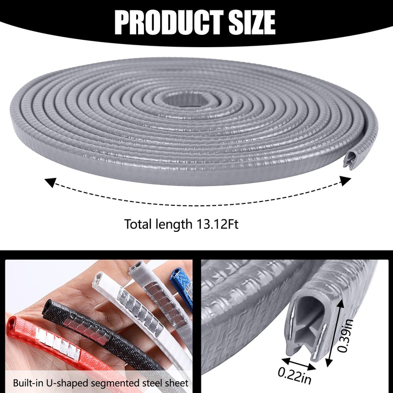 Wuyaoyao 13.1Ft (4M) Car Door Edge Guards, Rubber U Shape