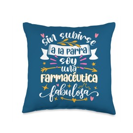 Regalo Para Farmaceutica Quimica y Farmacia UNA Farmacéutica Fabulosa Auxiliar Mujer Regalos Estudiante Throw Pillow, 16x16, Multicolor