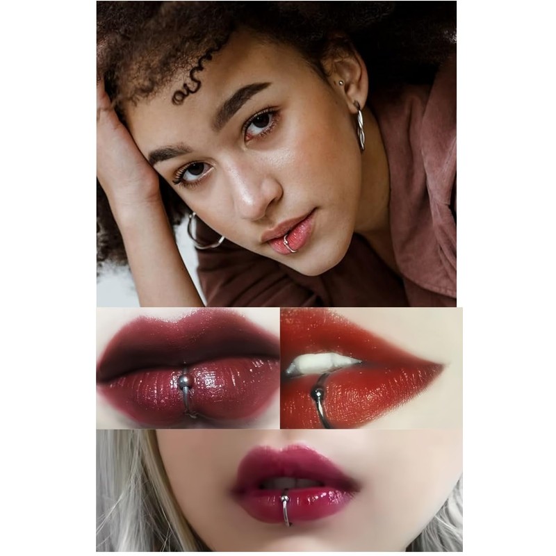 YFFSFDC Paste Earrings, Seal, Fake Earrings, Mouth Piercing, Nose Piercing,