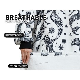 Huglanket Mermaid Gifts for Women, Adults, Mermaid Blanket Hoodie for Friends, Coworkers on Birthday, Christmas, One Size