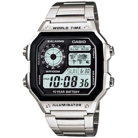 Casio Men's Digital World Time AE-1200WHD-1AVDE Multicolor Tamanho único Bracelet Watch