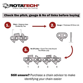 Rotatech Chain for Chain Saw 72 Links 325, 1,5 mm Dolmar Echo Husqvarna Stihl