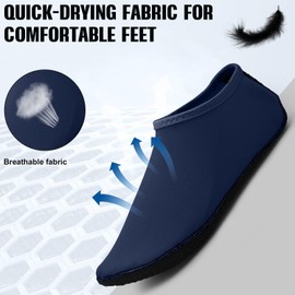 KATKLIU Water Socks – Non-Slip Diving Sock with Grippy Sole – Lightweight Quick Dry Swimming Socks for Men Women – Beach & Surfing Gear for Pool, Yoga, Indoor & Outdoor Sport-Navy Blue-42-43